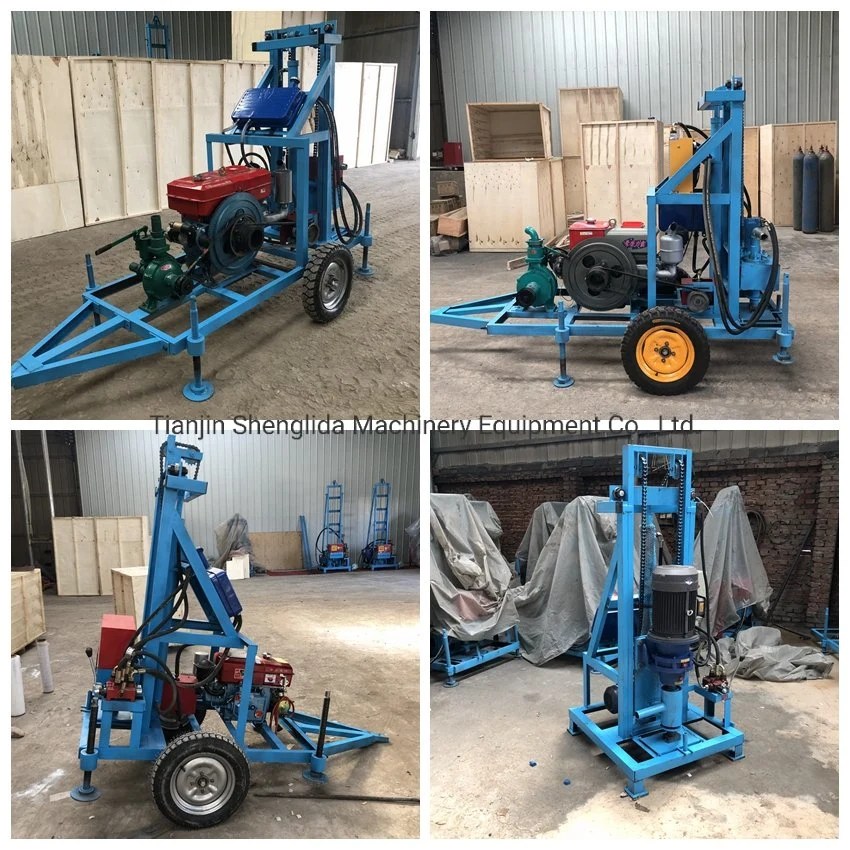 22HP Diesel Engine Well Drilling Rig Tractor Mounted Water Drilling Machine 100m Deep Alloy PDC Coring Bits Price